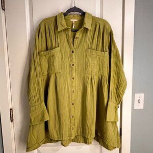The Voyager Shirt Dress in Light Green - Free People
